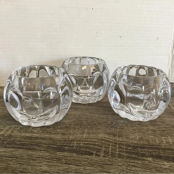 Vtg Glass Jack O’Lantern  Candle Holders - Picture 4 of 9